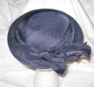 Vintage Navy Beatrice Martin New York Ladies Hat Shelf Pillbox with 