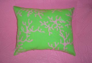 New Throw Pillow Made with Lilly Pulitzer Coral Me Crazy Fabric