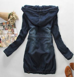 Denim Dress on Style Women Fashion Cotton Denim Jean Jacket Coat Dress Belted