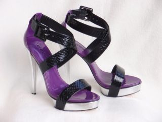 BEBE Shoes Sandals Platform Black Purple Helena