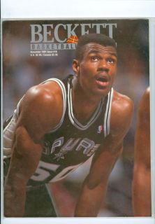 1991 Beckett Basketball Magazine 16 David Robinson San Antonio Spurs 