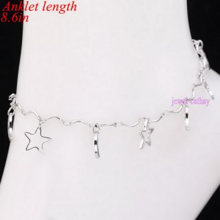 Charm Moon Star Twist Chain Bead Anklet Ankle Bracelet