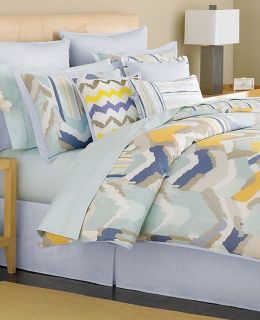   Stewart Painted Chevron King 6 Piece Comforter Bed in A Bag Set