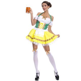 Adult Beer Girl Waitress German Peasant Apron Dress XL Size