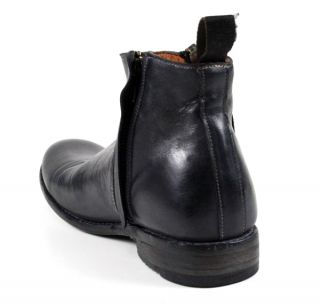 Bed Stu Mens Virgo Cobbler Boots Dual Zipper Black Leather 4C730901 