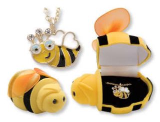 New Bumble Bee Necklace in Bee Jewelry Gift Box Charm