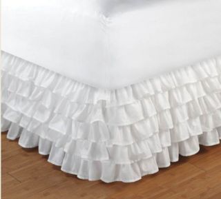   Full Double Bedskirt Ruffle Princess Bed Skirt Dust Ruffle