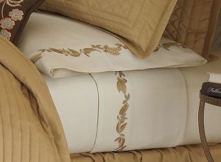 Martha Stewart Bedford Flowers 300T Embroidered Standard Pillowcases 