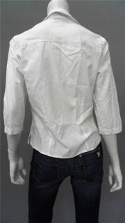 Harve Benard by Benard Holtzman Misses s Cotton Button Down Top White 