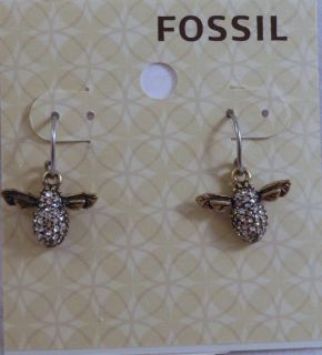 FOSSIL Brand Jewelry Bayou Pave Bee Earrings NWT