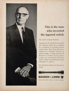 1967 Ad Bausch & Lomb James Benford Rifle Scope Reticle   ORIGINAL 