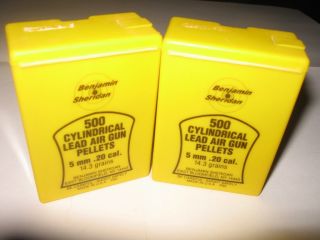 Vintage Benjamin Sheridan 5mm 20 cal Pellets 2 500 Count Boxes