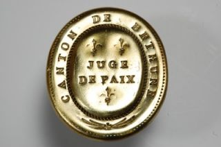   19thC French Juge de Paix Canton de Bethune Wax Seal Socket