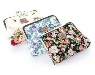 AnnaSui Fabric Pastorale Floral Buckle Coin Bag Change Pouch Purse 