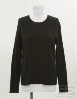 belford black cashmere cable knit sweater size large