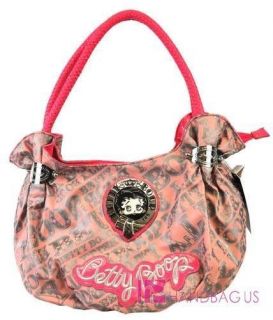 NWT LICENSED BETTY BOOP SIGNATURE PRODUCT GATHERED ROUND HOBO BAG PINK