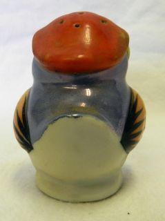 Vintage RARE Lusterware Blue Orange Duck Bird Salt Pepper Shaker Japan 