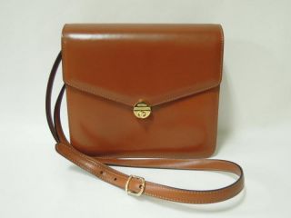 Auth Bltrami Brown Genuine Leather Shoulder Bag Cross Body Made in 