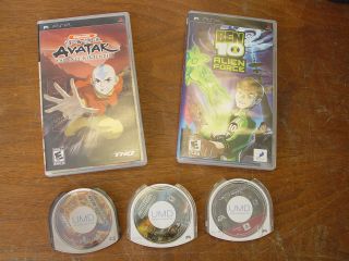 Lot of 5 PSP Games Avatar Ben 10 Spiderman Star Wars Need for Speed 