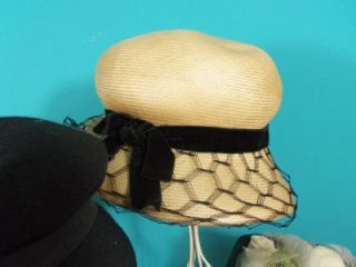 Terrific Ladies Vintage Hat Lot 1940 60s Designer Lables Lot of 12 
