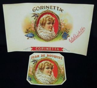 Antique Cigar Label Sample Set Corinetta Bickel Bride