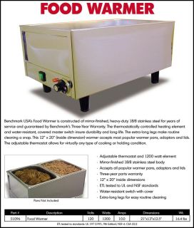 Commercial Food Warmer Buffet Serving Tray Tabletop Heated 
