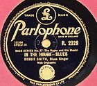 BESSIE SMITH ~ IN THE HOUSE BLUES ~ RARE UK 78 RPM BLUES RECORD