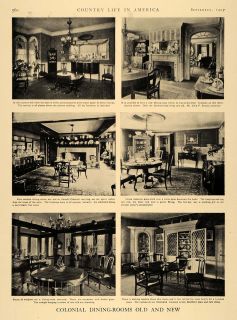   Colonial Decor Dining Rooms John Benson Original Historic Image