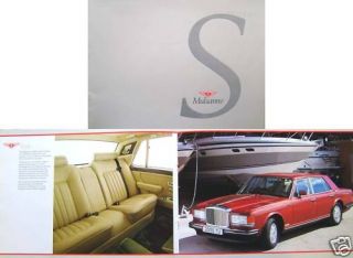 Bentley Mulsanne s 1987 88 Original UK Sales Brochure