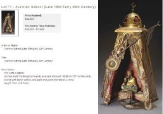 Magnificent Original Bergmann Orientalist Bronze Lamp