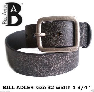Bill Adler Leather Belt Size 32 Black 1 3 4 Width
