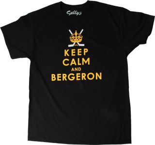Keep Calm And Bergeron Hockey Mens Cotton Tee Shirt Size Medium