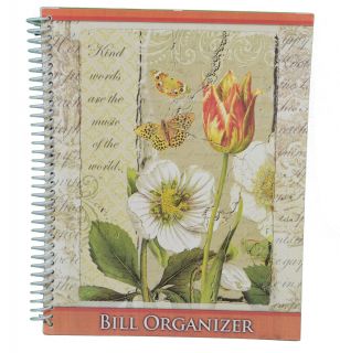 Floral Design Home Finance Bill Organizer Budget Planner