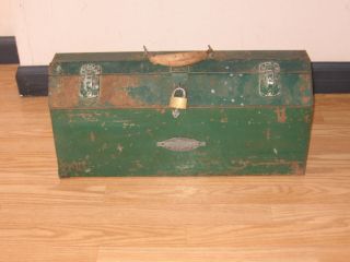 VINTAGE GREEN CRAFTSMAN TOOL BOX DOUBLE FLAP LID RARE STYLE PAPER 