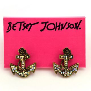 Original Betsey Johnson Mini SHIP Anchor Earrings JB26