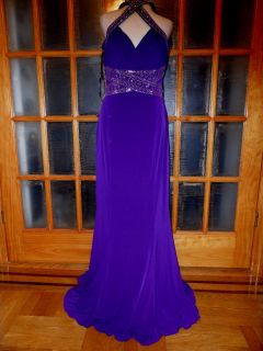 10736 Made USA New Betsy Adam 2 layers Purple Party Dress silver beads 