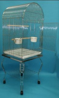 Parrot Bird Cage Dome Top w Stand Wheel 20x20x57 0101