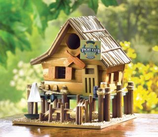 Lot of 10 Wood Yacht Club Boat House Birdhouses New