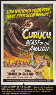 Original Curucu Beast of The  Movie Poster 1956 Monster Horror 