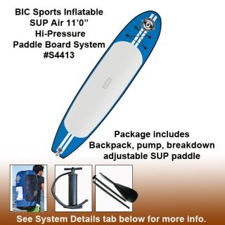 New Bic 15PSI Inflatable SUP Air 110 Paddle Board System w Pack Paddle 