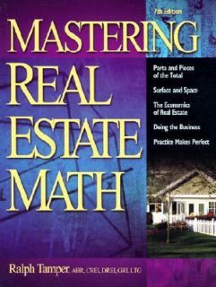   Real Estate Mathematics by William L Ventolo Ralph Tamper And