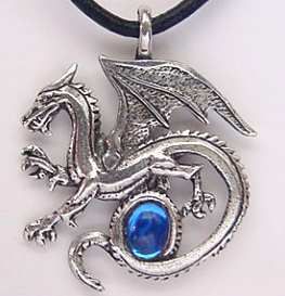   Colored Celtic Dragon Necklace Pendant Birthstone for September