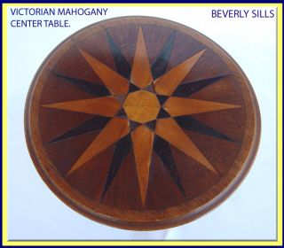   Victorian Miniature Inlaid Wood Table Beverly Sills Estate 4074
