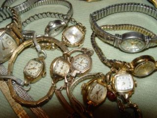LOT OF 25 MENS & WOMENS VINTAGE WRIST WATCHES + 1 POCKETWATCH