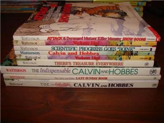 Lot 8 Calvin and Hobbes Cartoon Book Lot Set Bill Watterson A7