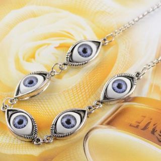 New Hot Bizarre Five Human Eyes Silver Plated Necklace F00A81 Gift 