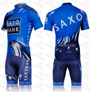 Sport Cycling Bicycle Bike Jersey Bib Shorts Racing Clothing Blue Size 