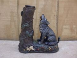 Cast Iron Mechanical Bank 1883 Hubley Wolf Squirrel