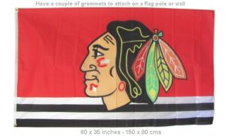 Deluxe Chicago Blackhawks Flag Hockey NHL 3x5 ft Banner