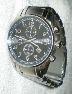 Mens Fossil Tachymeter Large Black Face Watch